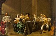 Jacob Duck Card Players and Merry Makers oil on canvas